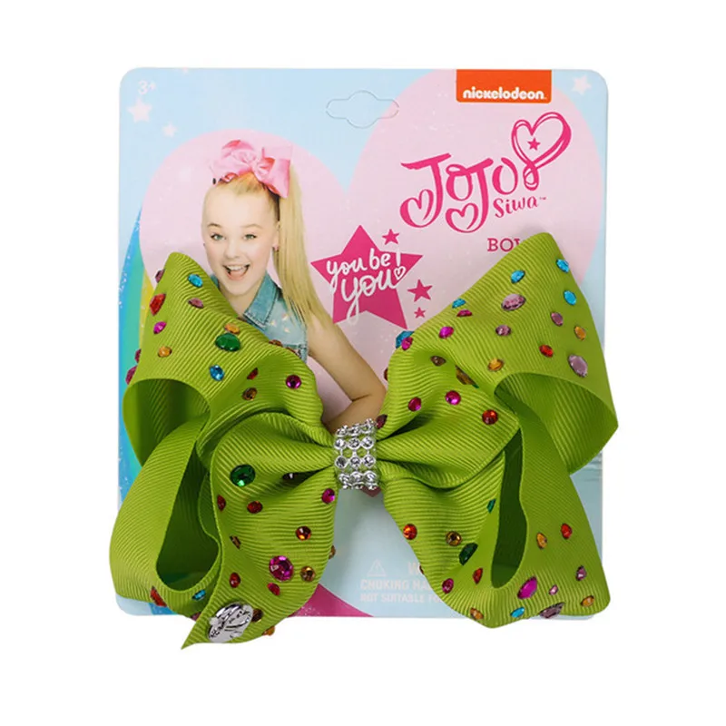 1 шт. 5 дюймов JOJO SIWA Луки заколка для волос для малышей большой бант зажим для волос ручной работы Crtstal лента для волос со шпилькой узел Аксессуары для волос для детей