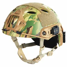 Casco táctico militar de EE. UU., protección de camuflaje con agujero redondo Real CS PJ, protección contra disturbios