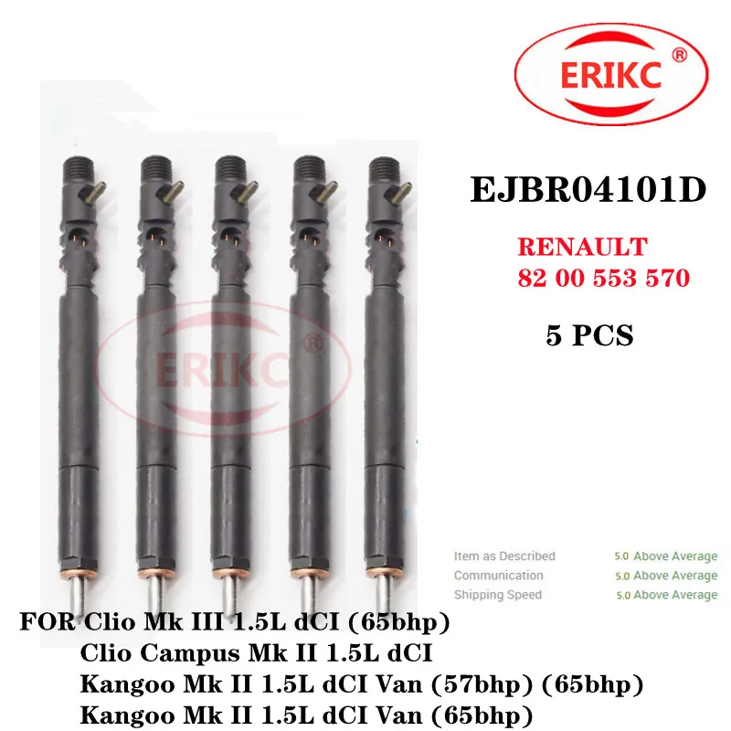 

ERIKC 5 PCS EJBR04101D Auto Diesel Fuel Pump Injection EJBR 041 01D OEM RENAULT 82 00 553 570 FOR Clio 65 Mk II 1.5L dCI (65bhp)