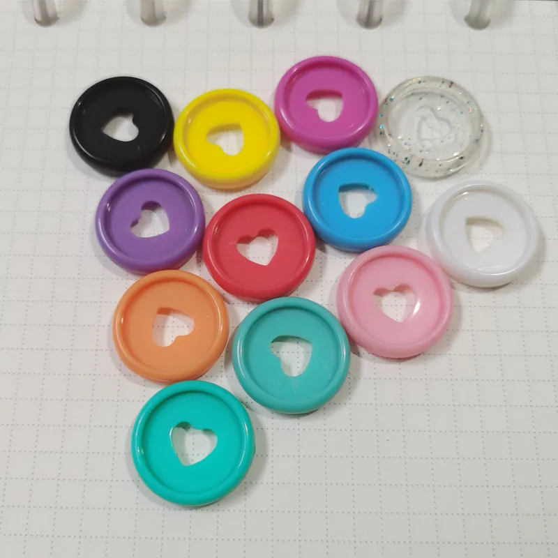 

55PCS Mushroom Hole Notebook Binding Discs Buckle Plastic Binder Ring IY 360 Degree Rotating Color Learning Binding supplies