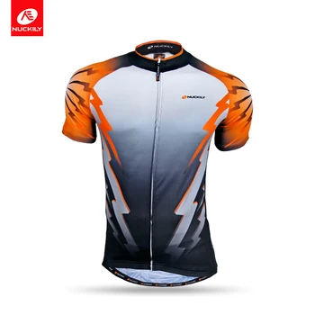 

NUCKILY Men Cycling Jersey Silicone Gripper Outdoor Sports Wear Anti-sweat High Quality Polyester Bike Apparel NJ500