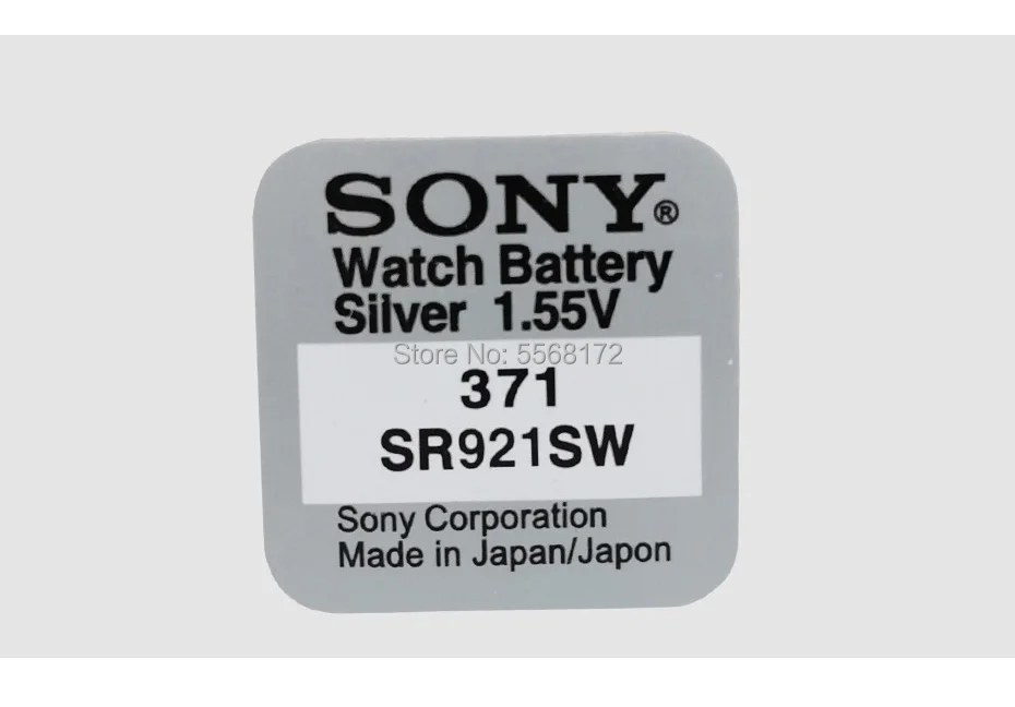 1 шт. для Sony 371 SR920SW 920 LR920 AG6 LR69 171 55 V Серебряная оксидная батарея часов с одной