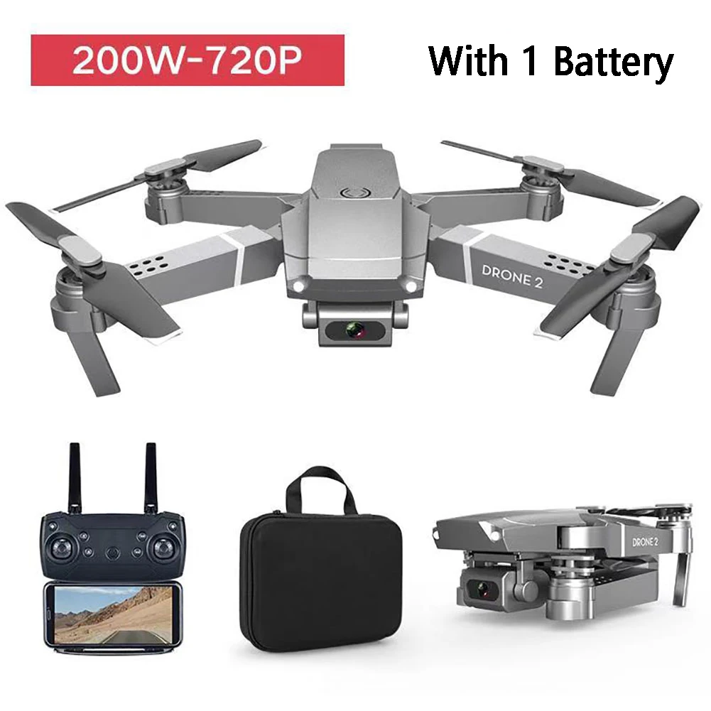 720P With 1 Battery E68 wifi FPV Дрон с широким углом HD 4K 1080P камера дроны видео запись в реальном времени RC складной Квадрокоптер подарок с сумкой - Цвет: 720P With 1 Battery