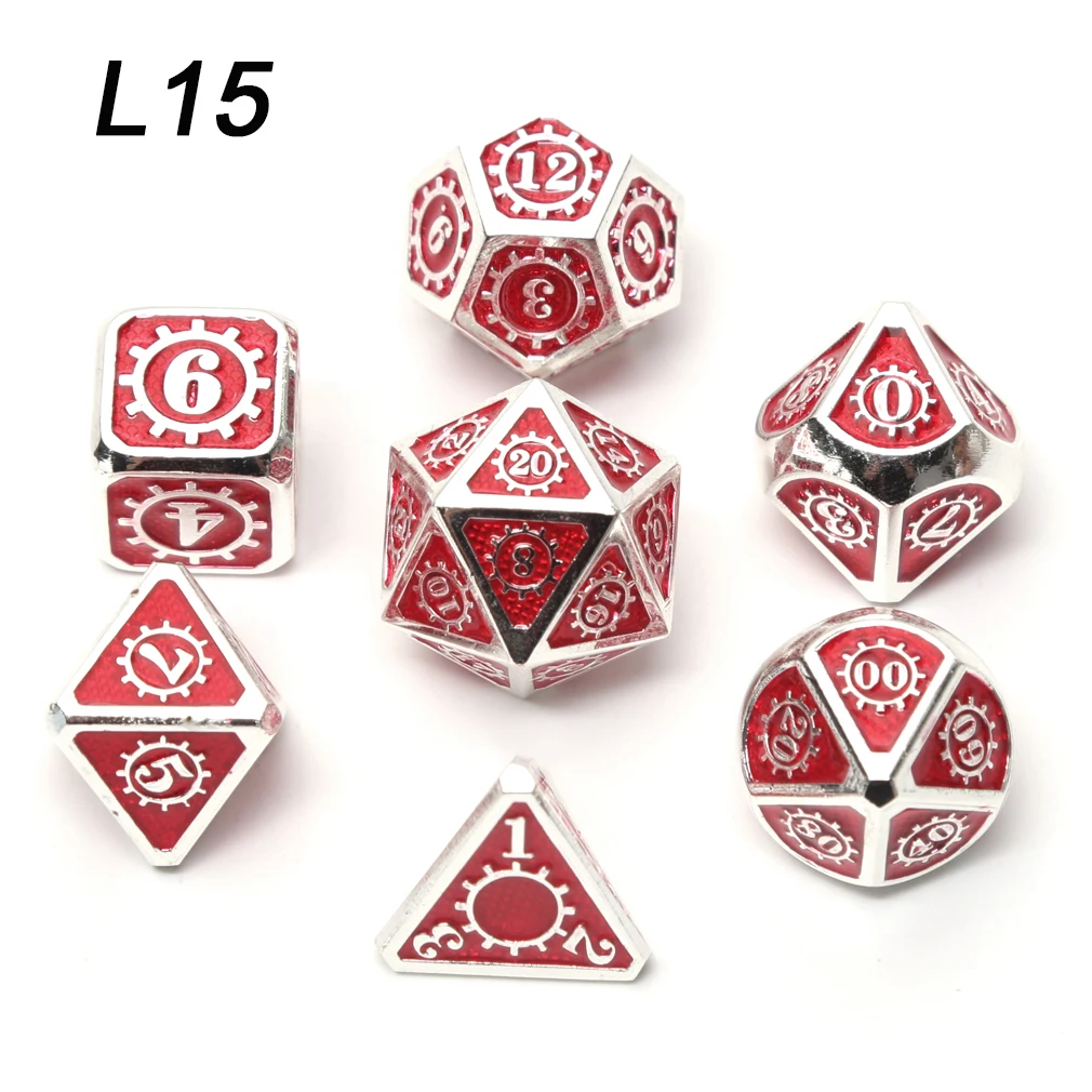 Chengshuo игральные кости DND Подземелья и Драконы настольная игра распродажа продвижение многогранные металлические кубики цинка кубики из сплава d20 d10 d8 d6 d4 - Цвет: L15
