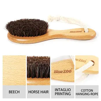 

Multifunctional Wood Handle Horse Hair Bristles Leather Shoe Body Beard Brush Beard Mustache Brush Hair Styling Accessories
