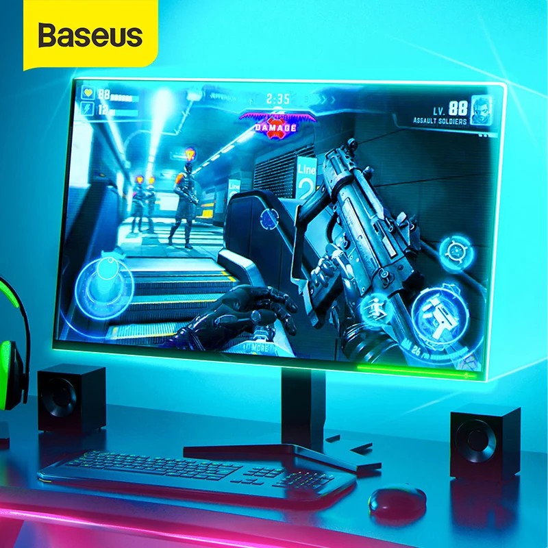 Baseus 5 м Светодиодные ленты светильник RGB 5050 Гибкие светодиодные игровая лента 12V DIY