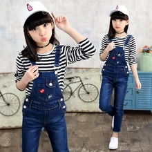 Г. Весенние модные джинсовые комбинезоны для девочек осенние джинсы для девочек, одежда, штаны Повседневная Детская одежда Комбинезоны