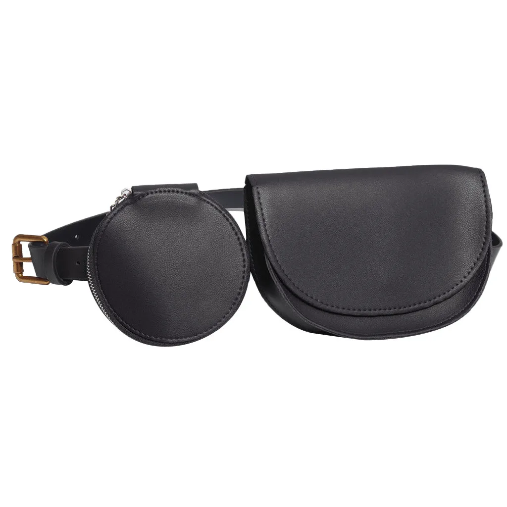 

Women Waist Bag Fashion Leather Waist Belt Bag Crossbody Chest Bags Girl Fanny Pack Small Phone Pack shoulder strap Packs 2019