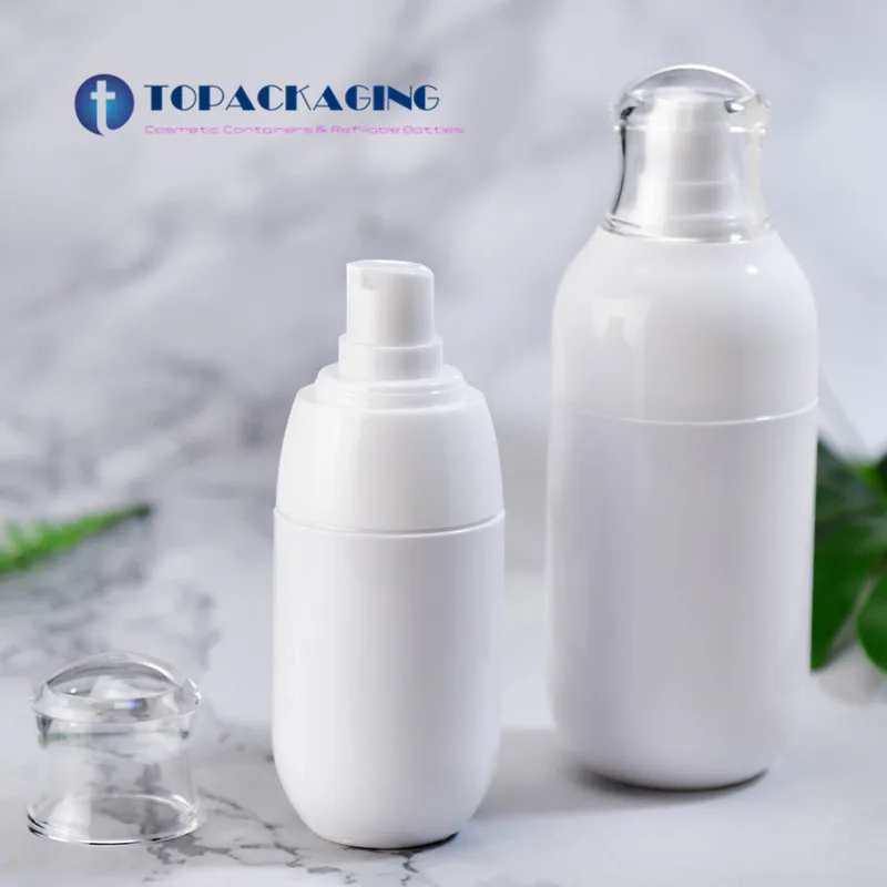 40pcs 50ml spray pump bottle green plastic perfume refillable packing empty cosmetic container sample parfume fine mist atomizer 10PCs*White Lotion Pump Bottle Empty Cosmetic Container Sample Serum Plastic Refillable Packing Shampoo Spray Pump Mist Atomizer