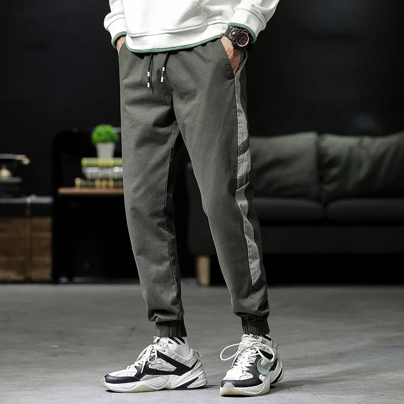 Slim fit Брюки простой Однотонные брюки мужские высокого качества летние Для мужчин для отдыха на каждый день для малышей, шаровары, новая мода в стиле хип-хоп брюки чинос