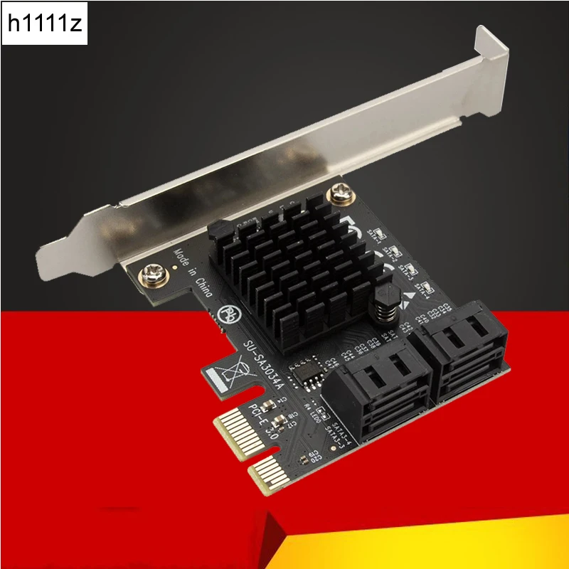 Переходник для майнинга Чиа PCIe на 4 порта SATA 3 0 6 Гбит/с SSD-адаптер PCI-e PCI Express Gen3 x1
