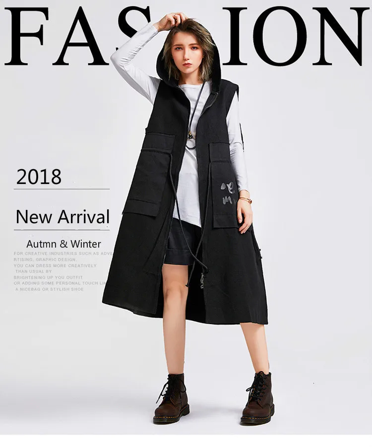 Max LuLu Осенняя мода корейский бренд дамы печатных ветровка женская черная с капюшоном длинный жилет пальто винтажная женская одежда Chaleco