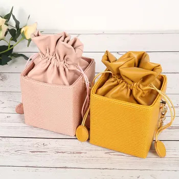 

New Fashion Bucket Women Purses Bags Small Flap Ladies Handbags Box Shape Crossbody Bags For Women 2019 Sac A Main