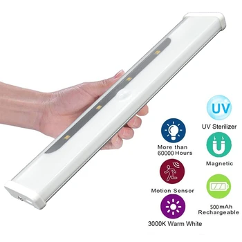 

LED UV Cabinet Disinfection Cabinet Disinfection Lamp Rechargeable USB Power Supply Motion Sensor LED Night Light