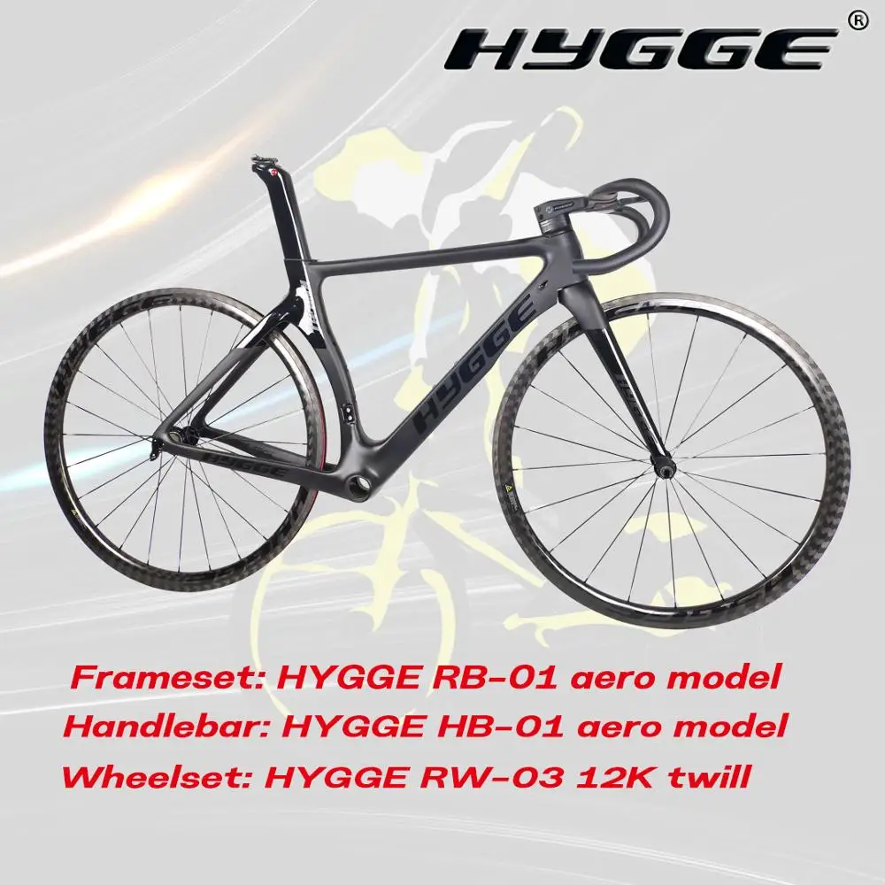 2020 HYGGE carbon aero bike frameset + руль wheelset рыцарская гоночная углеродная дорожная рама powerway