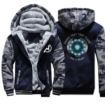 

Iron Man The Avengers Winter Rarlan Sweatshirts Mens Camouflage New 2019 Coat Thick Fashion Tony Stark Streetwear Warm Clothing