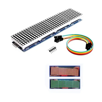 

MAX7219 Dot Matrix Module Microcontroller 4 In One Display with 5P Line 4 in 1 Red/Green