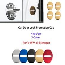4pcs Accessories Door Lock Protection Cap Cover for VW Volkswagen CC T-ROC Golf 4 5 6 7 Sharan Passat B5 6 7 Polos Tiguan R Line