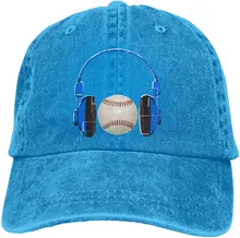 

I Love Music and Baseball Sports Denim Cap Adjustable Unisex Plain Baseball Cowboy Snapback Hat