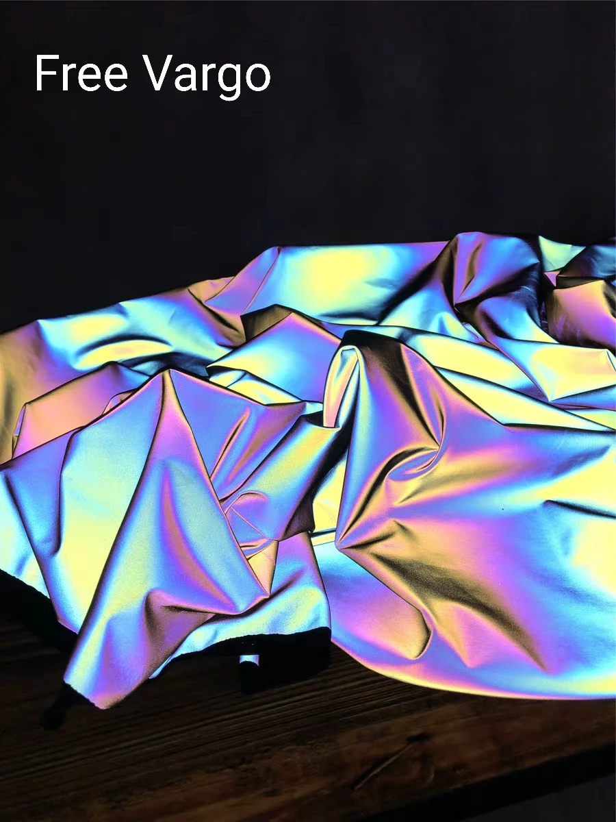 4-Way Stretch Iridescent Reflective Rainbow Fabric Hologram Holographic Rave CostumeFabric s Sold by Half Yard