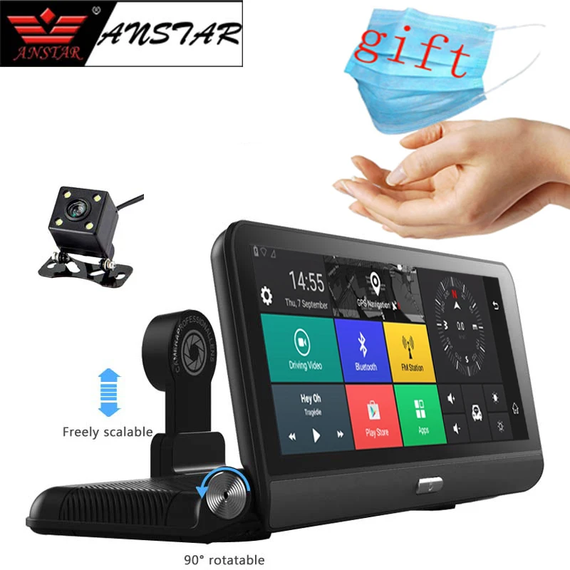 Автомобильный видеорегистратор ANSTAR 4G ADAS 8 дюймов FHD 1080P двойной объектив