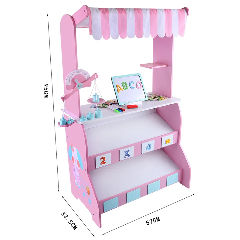  Wooden simulation children's playhouse set Cook Fun game puzzle plaything pink imitate chef light K - 4000420873149