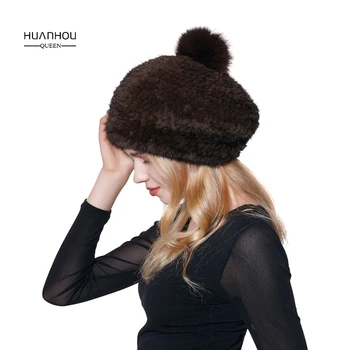 

Winter women hat mink fur Berets warm and soft