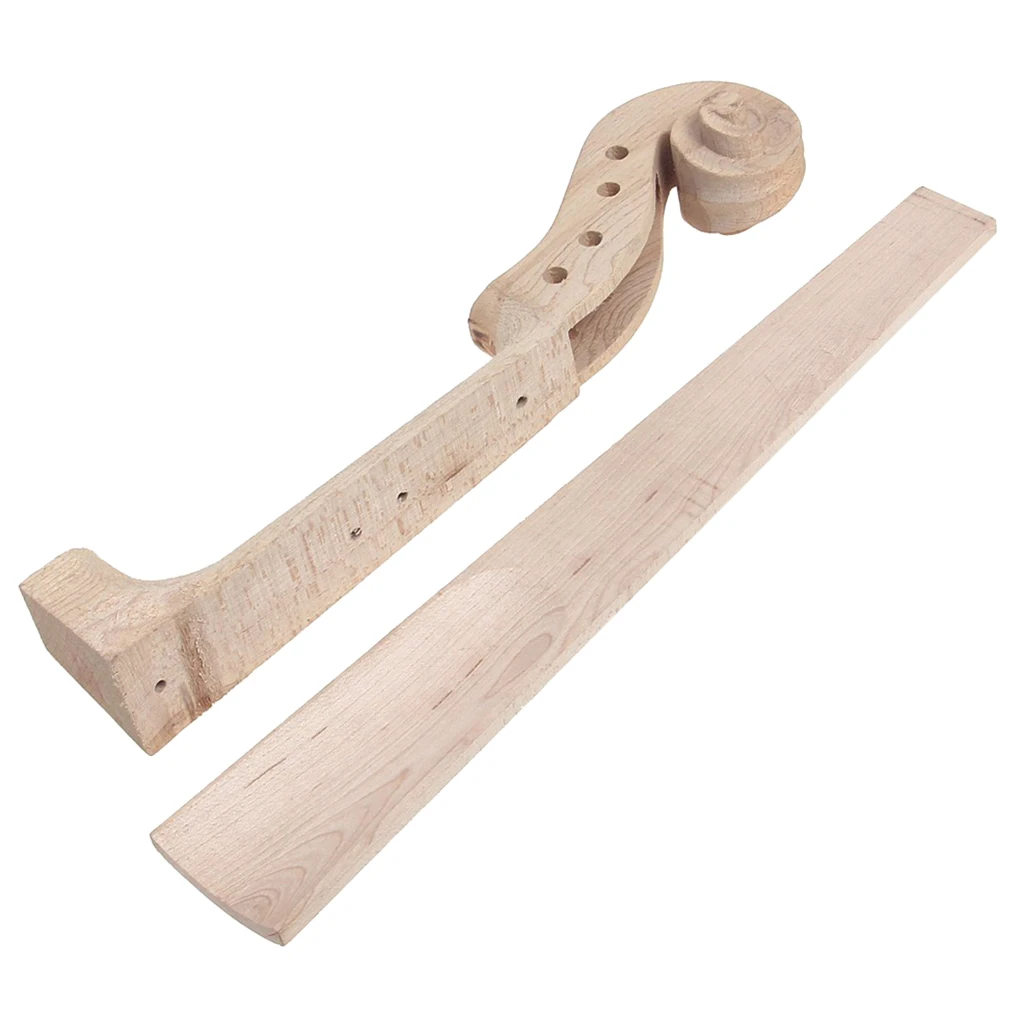 

Unfinished Headstock Neck Maple w/ Fingerboard Fretboard Set for 4/4 Violin