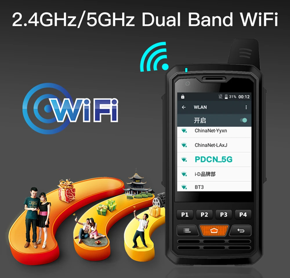 UNIWA F50 Zello PTT рация 2 8 дюйма сенсорный экран 4000 мАч 4G LTE Android 6 0 четырёхъядерный 2G 3G