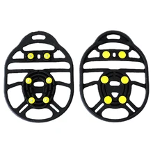 1 пара ледяной захват для пеших прогулок, универсальные тяговые шипы для обуви, уличные противоскользящие шипы, 6 шипов, растягивающиеся, подходят для зимнего альпинизма, снега