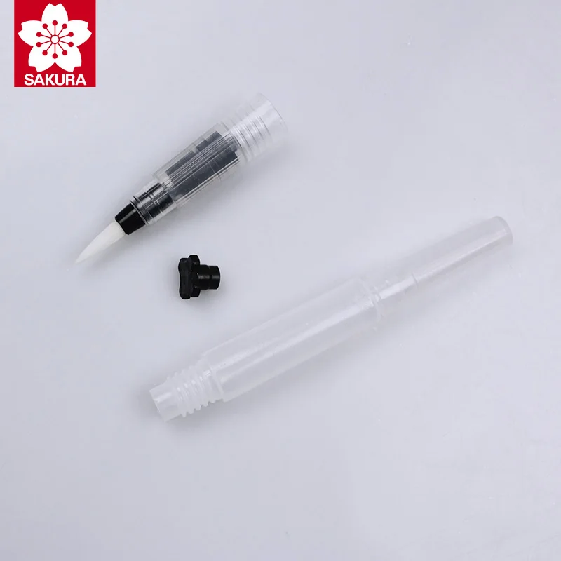 SAKURA Refillable Water Brush Soft Head Water Soluble Color Lead Solid Watercolor Paint Brush Hook Line Calligraphy Painting QR 2