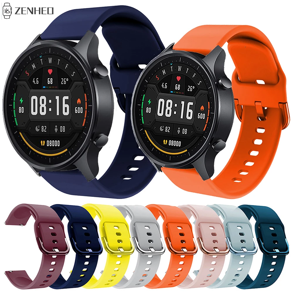 Ремешок силиконовый для Xiaomi Mi Watch, сменный цветной браслет для  смарт-часов 22 мм для Huami Amazfit GTR 2 2e | Наручные часы | АлиЭкспресс