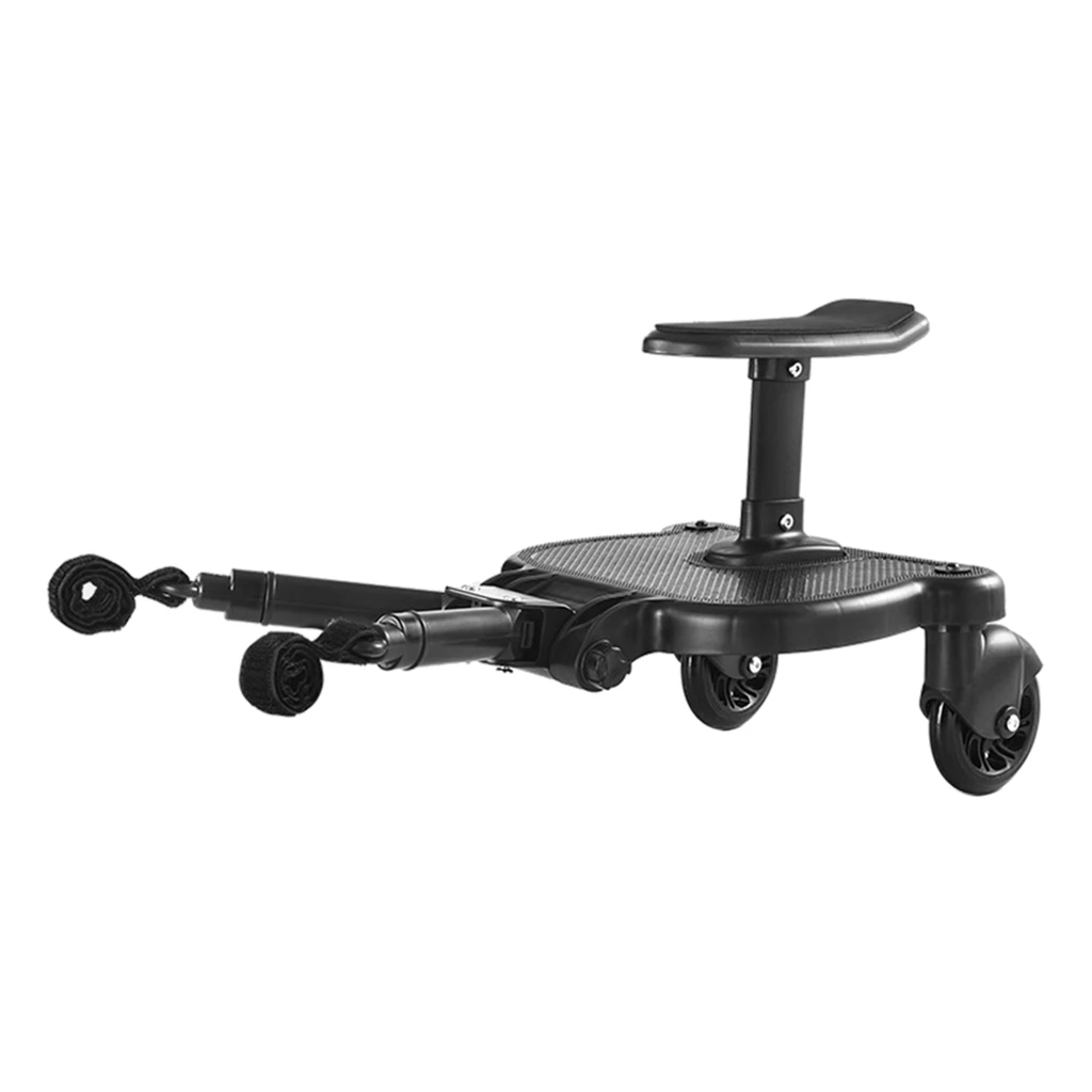 Stroller Glider Board, Baby Jogger Wheeled Board with Dismountable Sponge Seat, Holds Kids Up to 55 LBS
