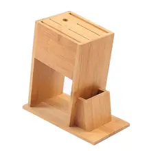 Многофункциональный держатель для ножей Кухня принадлежности бамбуковая деревянная стойка для инструментов Бытовая портативная кухонная стойка для хранения ножей без резца