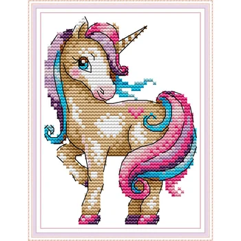 

Everlasting Love The Magical Unicorn Chinese Cross Stitch Kits Ecological Cotton Clear Stamped 14C DIY Gift Christmas Decoration