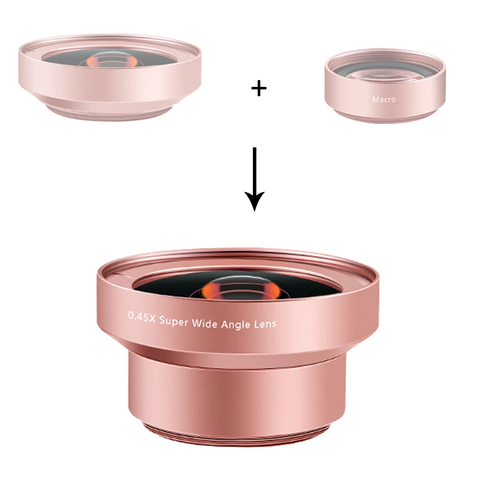 Набор объективов для телефона 0.45x супер широкий угол+ 12.5x макрообъектив HD объектив камеры для iPhone11 9 8 Xiaomi9 Redmi7 Samsung ga50 HuaweiP30 P20