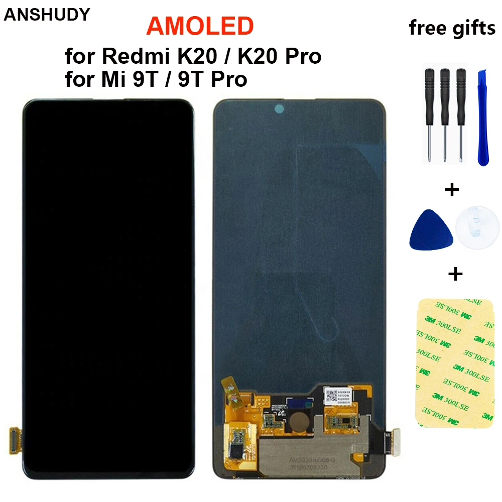 

AMOLED 6.39" For Xiaomi Redmi K20 Pro LCD Touch Screen Digitizer Assembly For Mi 9T Pro LCD Display k20 Replace With Tools