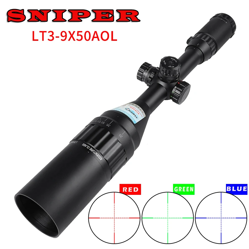 Снайпер 3-9X50 AOL охотничий прицел тактический оптический прицел полный размер Mil-Dot RGB проволока сетка охотничья Оптика прицел