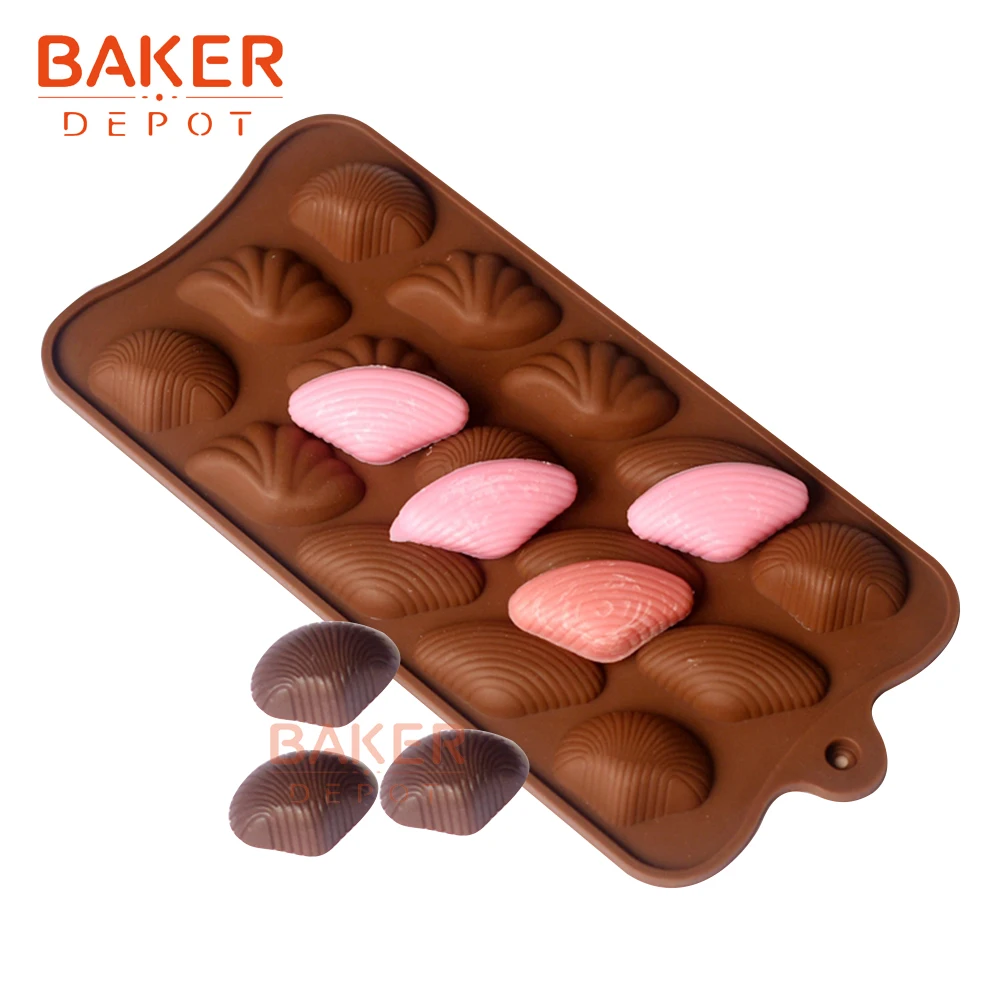 BAKER DEPOT shell шоколадная форма силиконовая форма для конфет gummy jello 15 Полость Бисквит Торт Инструмент для декорирования, сделай сам смоляное мыло