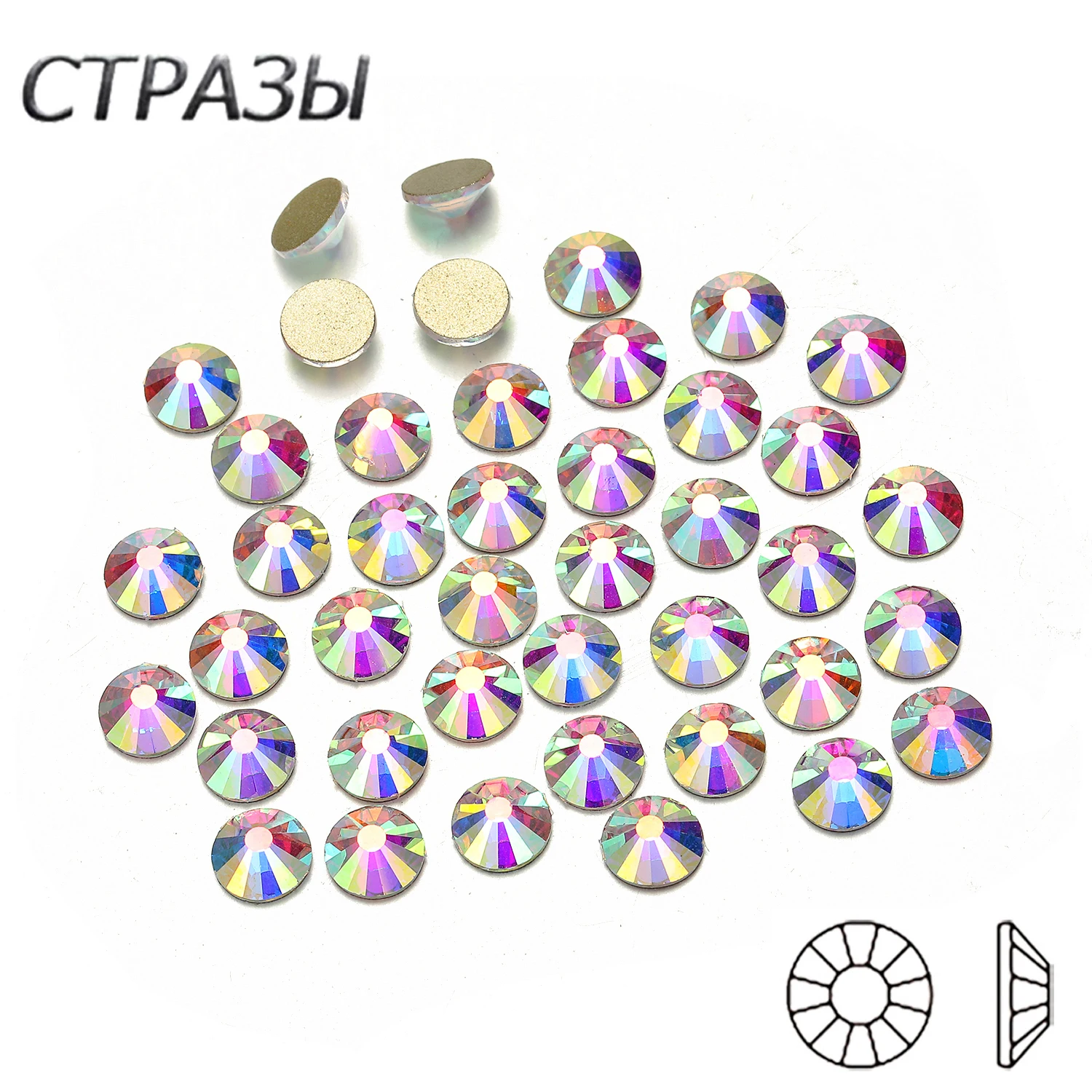 CTPA3bI Crystal AB Non Hotfix Flatback Pixie Nail Rhinestones Stones Glue on Dress Glass Rhinestone Iron On Strass | Красота и
