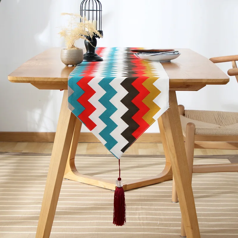 

Creative Fashionable Stripe Table Runner Table Wholesale Printing Nordic Style Long Tea Table Double-Sided Tea Table Napkin