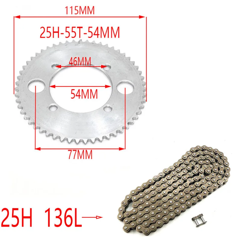 25H 55t 65t 68t 70t 80t 92t зуб 29/54/55 мм Задняя звездочка для 47CC 49CC Мини Мото квадроцикл Грязь Яма карманный велосипед - Цвет: D