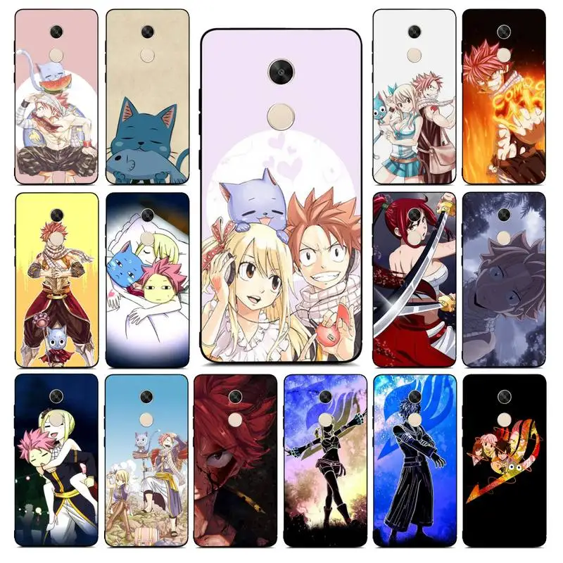 YNDFCNB Anime Fairy Tail Phone Case for Redmi Note 8 7 9 4 6 pro max T