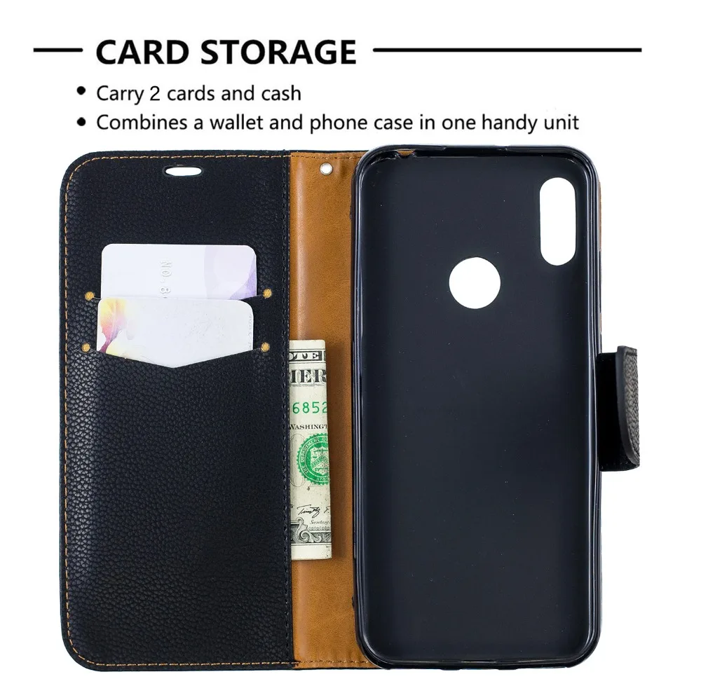 Huawei Y6(2019) Flip case on for Huawei Y6 2019 cover pu leather book wallet coque for Huawei Y 6 2019 Y6 Prime 2018 phone case silicone case for huawei phone