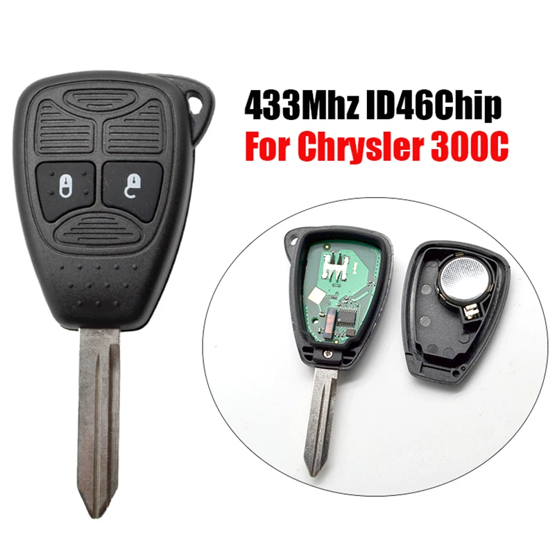 

CY0010 Remote car key 2 3button ID46 Chip 433Mhz for Chrysler C300 2005-2008 Keyless fob