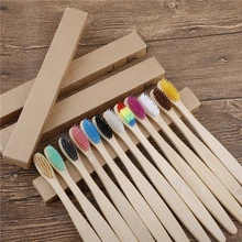 10 упаковок зубная щетка из натурального бамбука из мягкого волокна Экологичная деревянная зубная щетка с бамбуковой ручкой зубная щетка с чехол для ухода за полостью рта для взрослых