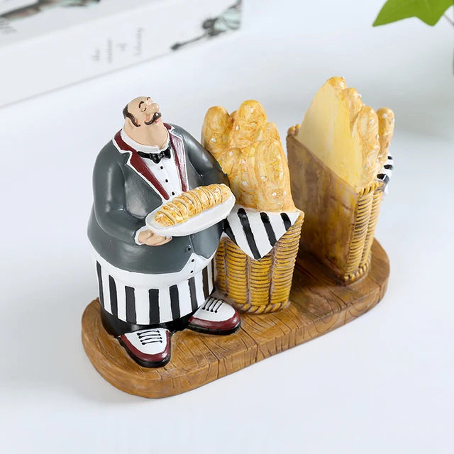 Decorazioni per scatole di fazzoletti per Hotel figurine per Chef di pane  in resina porta tovaglioli