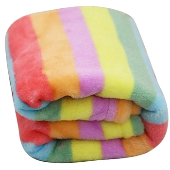 

Cute Warm Pet Bed Mat Cover Rainbow Coral Fleece Cat Dog Towel Soft Fleece Bed Blanket for Small Medium Large Dogs