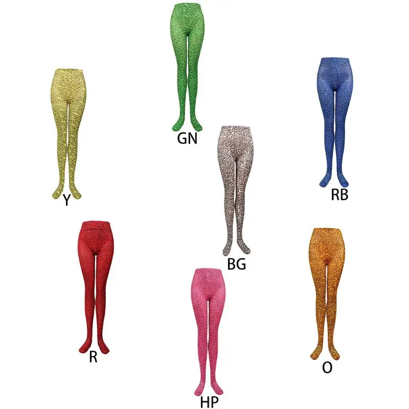 Колготки с высокой талией и леопардовым принтом для женщин девочек | Женская