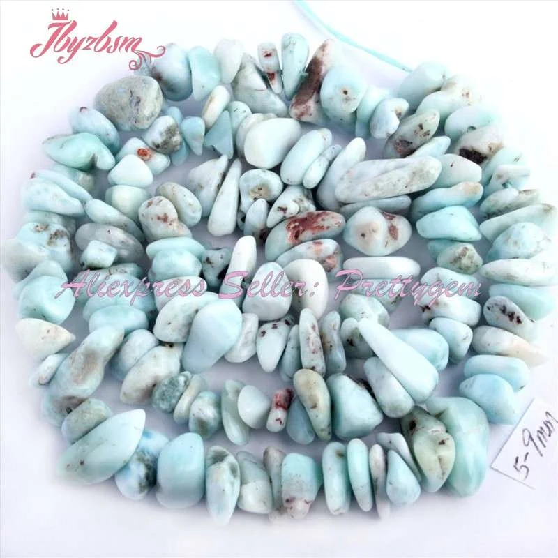 3x6-5x9mm натуральный барочный Blue Ларимар чипсы драгоценного камня Бусины и бисер